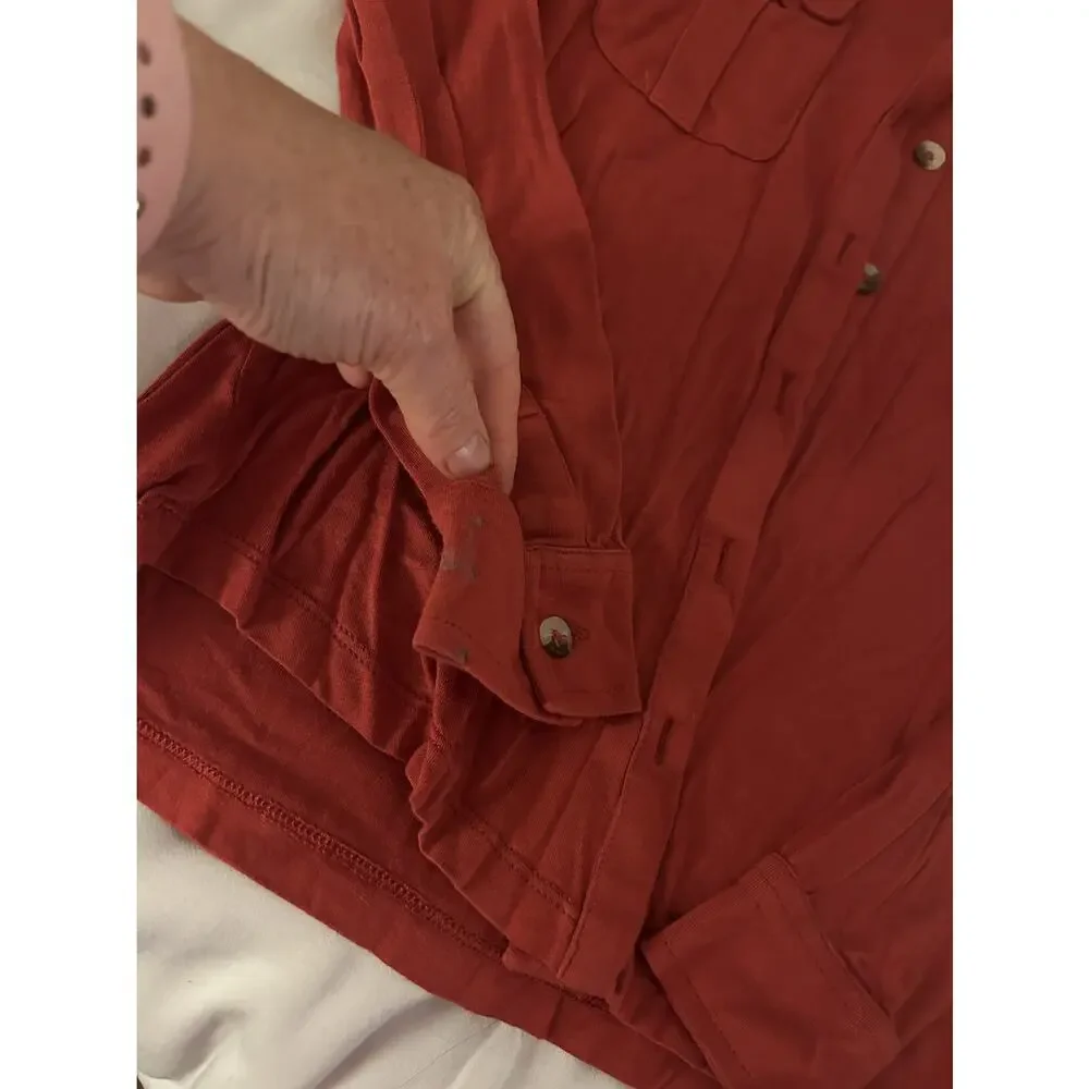 Kate Quinn Dark Red Orange Shirt size 7